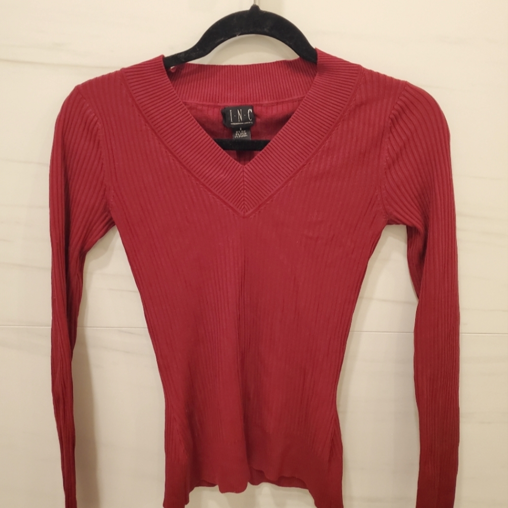 Inc Ribbed V Neck - image 1